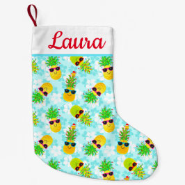 Funny Tropical Christmas Pineapples Kleiner Weihnachtsstrumpf