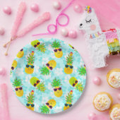 Funny Tropical Christmas Pineapples Pappteller (Party)