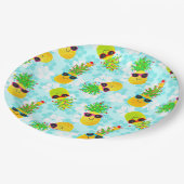 Funny Tropical Christmas Pineapples Pappteller (Schrägansicht)