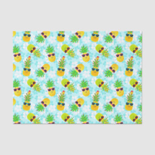 Funny Tropical Christmas Pineapples Seidenpapier