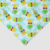 Funny Tropical Christmas Pineapples Seidenpapier (Ausschnitt)