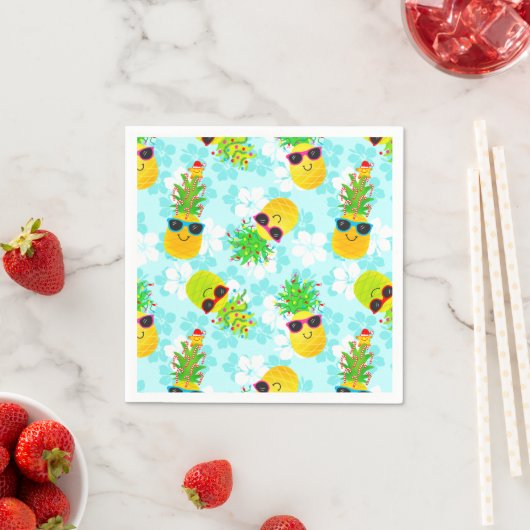 Funny Tropical Christmas Pineapples Serviette (Beispiel)