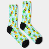 Funny Tropical Christmas Pineapples Socken (Rechts)