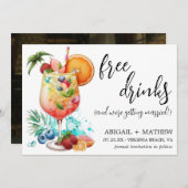 Funny Tropical Drink Cocktail Trend Foto Hochzeit Save The Date (Vorne/Hinten)