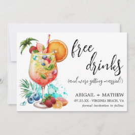Funny Tropical Drink Cocktail Trend Foto Hochzeit Save The Date