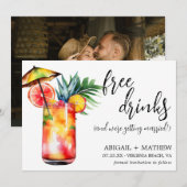 Funny Tropical Drink Cocktail Trend Foto Hochzeit Save The Date (Vorne/Hinten)
