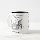 Funny Tropical Fish Cartoon auf Zweifarbige Tasse (Vorderseite Links)