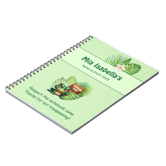 Funny Tropical Frog Notebook - Anpassbar Notizblock (Linke Seite)