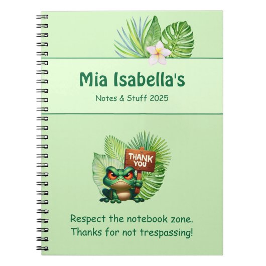 Funny Tropical Frog Notebook - Anpassbar Notizblock (Vorderseite)
