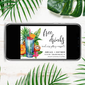 Funny Tropical Frucht Cocktail Trendy Foto Hochzei Save The Date
