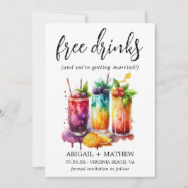 Funny Tropical Fruit Cocktails Drink Foto Hochzeit Save The Date