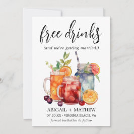 Funny Tropical Fruit Cocktails Drink Foto Hochzeit Save The Date