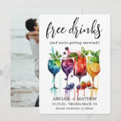 Funny Tropical Fruit Cocktails Drink Foto Hochzeit Save The Date (Vorne/Hinten)