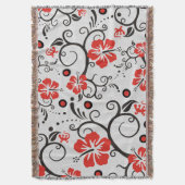 Funny Tropical Hibisken Decor Muster Decke (Vorderseite Vertikal)