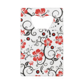 Funny Tropical Hibisken Pattern + Ihr Hintergrund Geldbeutel Flaschenöffner (Rückseite)