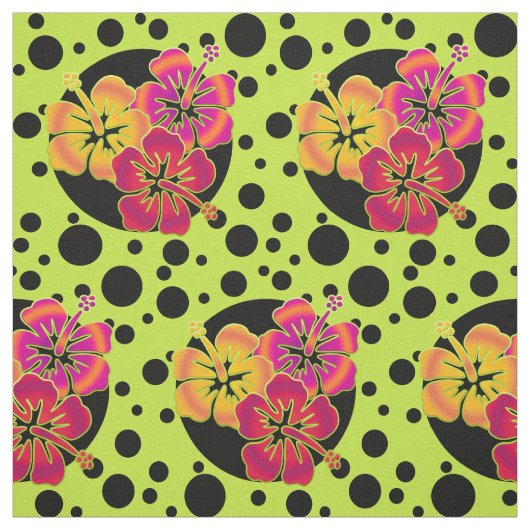 Funny Tropical Hibiskus blüht + Ihr Backgr Stoff (Muster)