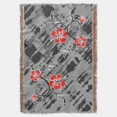 Funny Tropical Hibiskus Decor Decke (Vorderseite Vertikal)
