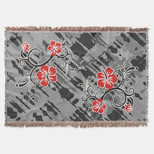 Funny Tropical Hibiskus Decor Decke (Vorderseite)