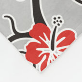 Funny Tropical Hibiskus Dekoration schwarz, weiß Fleecedecke (Ecke)