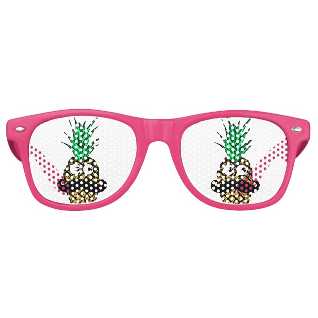 Funny Tropical Pineappel mit Googly Eyes Mustache Sonnenbrille (Vorderseite)