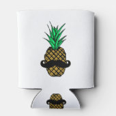 Funny Tropical Pineapse with Mustache Dosenkühler (Rückseite)