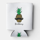 Funny Tropical Pineapse with Mustache Monogram Dosenkühler (Vorderseite)