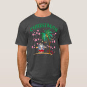 Funny Tropical Summer Santa Klausel T-Shirt (Vorderseite)