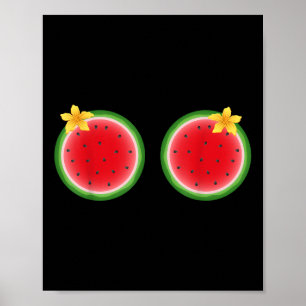 Funny Tropical Watermelon Slice Sommerferien Poster