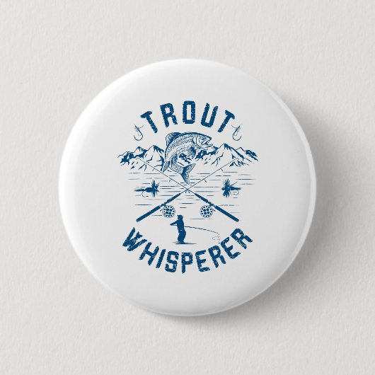 Funny Trout Fly Fishing Birthday Christmas Fathers Button (Vorderseite)