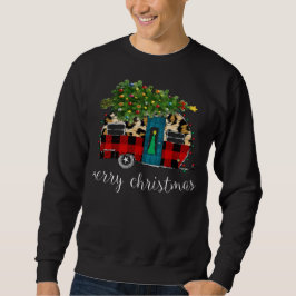 Funny Truck Camper Christmas Buffalo Kariert Leopa Sweatshirt