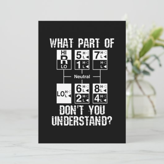 Funny Truck Driver verstehen Sie nicht Geschenk Einladung (Stehend Vorderseite)