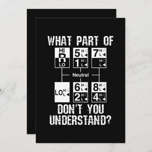 Funny Truck Driver verstehen Sie nicht Geschenk Einladung (Vorne/Hinten)