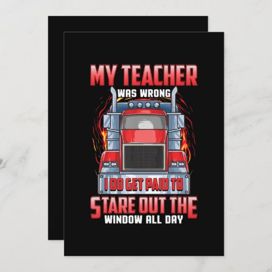 Funny Truck Drivers Art Geschenk für Lkw und Männe Einladung (Vorne/Hinten)