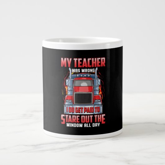 Funny Truck Drivers Art Geschenk für Lkw und Männe Jumbo-Tasse (Vorderseite)