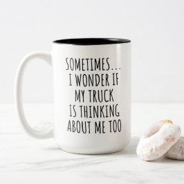 Funny Truck Lover Zweifarbige Tasse