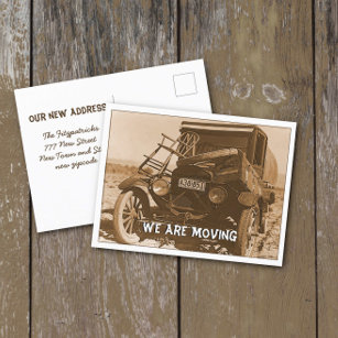 Funny Truck Moving Announcement der 1930er Jahre Postkarte
