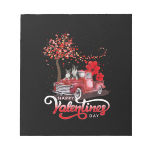 Funny Truck Valentinstag Boston Terrier Dog Hear Notizblock