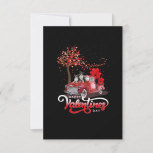 Funny Truck Valentinstag Boston Terrier Dog Hear RSVP Karte