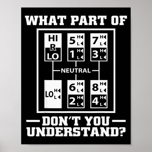 Funny Trucker Design For Men Big Rig Trucker Truck Poster (Vorne)