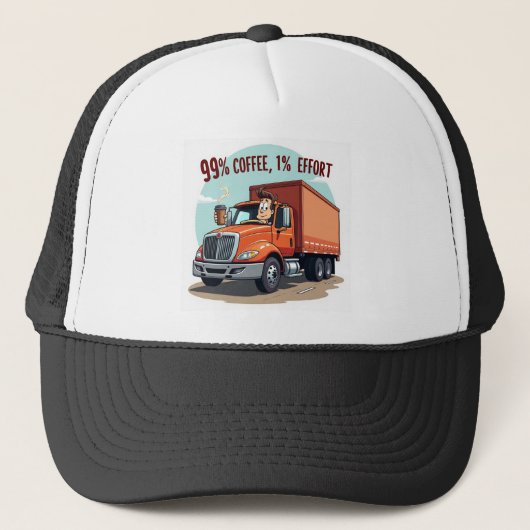 Funny Trucker Hat -99% Kaffee 1% Anstrengung Truckerkappe (Vorderseite)