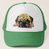 Funny Trucker Hat mit Mops Dog Truckerkappe (Vorderseite)