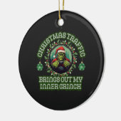 Funny Trucker Weihnachts-Grinch Traffic Holiday Keramik Ornament (Links)