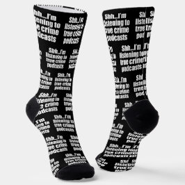 Funny True Crime Podcast Fan Black Socken
