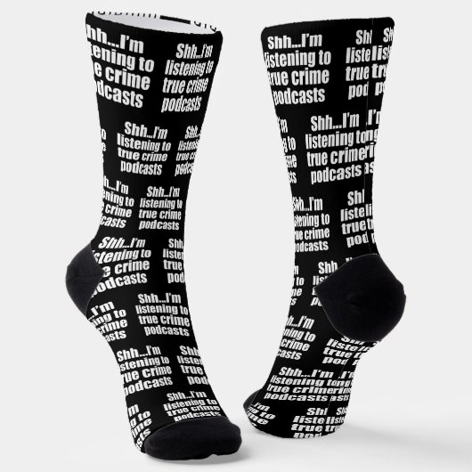 Funny True Crime Podcast Fan Black Socken (Gewinkelt)