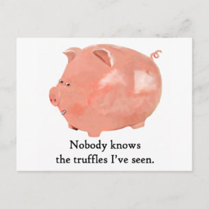 Funny Truffle loving Pig Postkarte