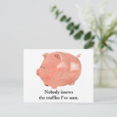 Funny Truffle loving Pig Postkarte (Stehend Vorderseite)