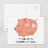 Funny Truffle loving Pig Postkarte (Vorne/Hinten)