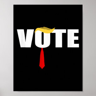 Funny Trump 2024 Abstimmung mit Trump Hair und Red Poster