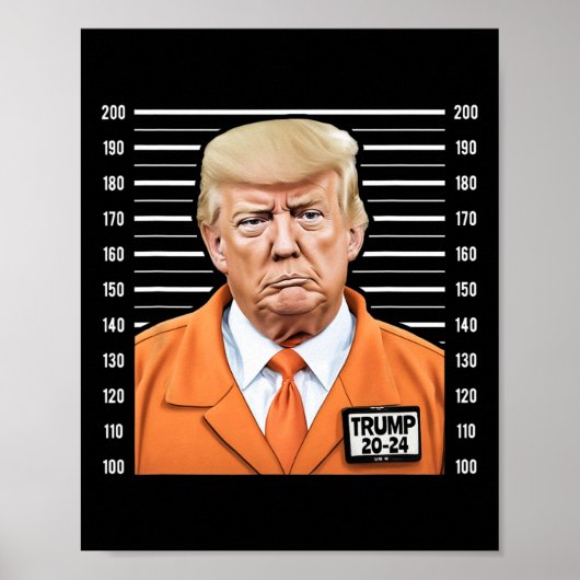 Funny Trump 2024 Gefangener Mugshot Poster (Vorne)
