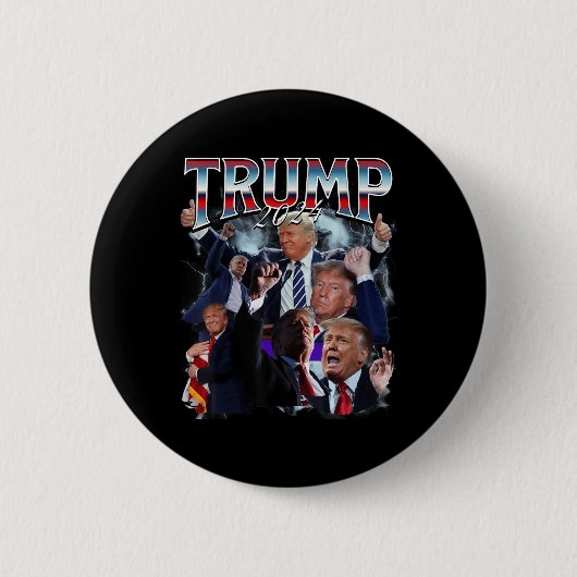 Funny Trump 2024 Kampagnen Rap Trendy Bootleg 90er Button (Vorderseite)